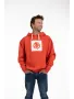 SWEAT HOODIE LOOSE GONZO Colorblock Red Clay