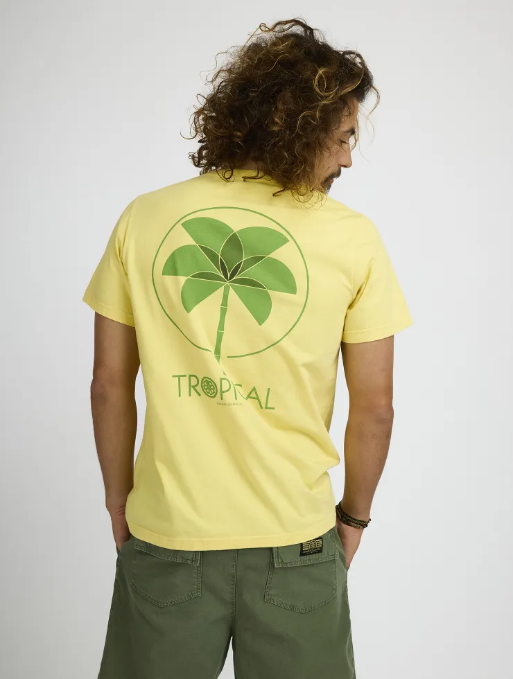 T-SHIRT CLASSIC TROPICAL PALM YELLOW