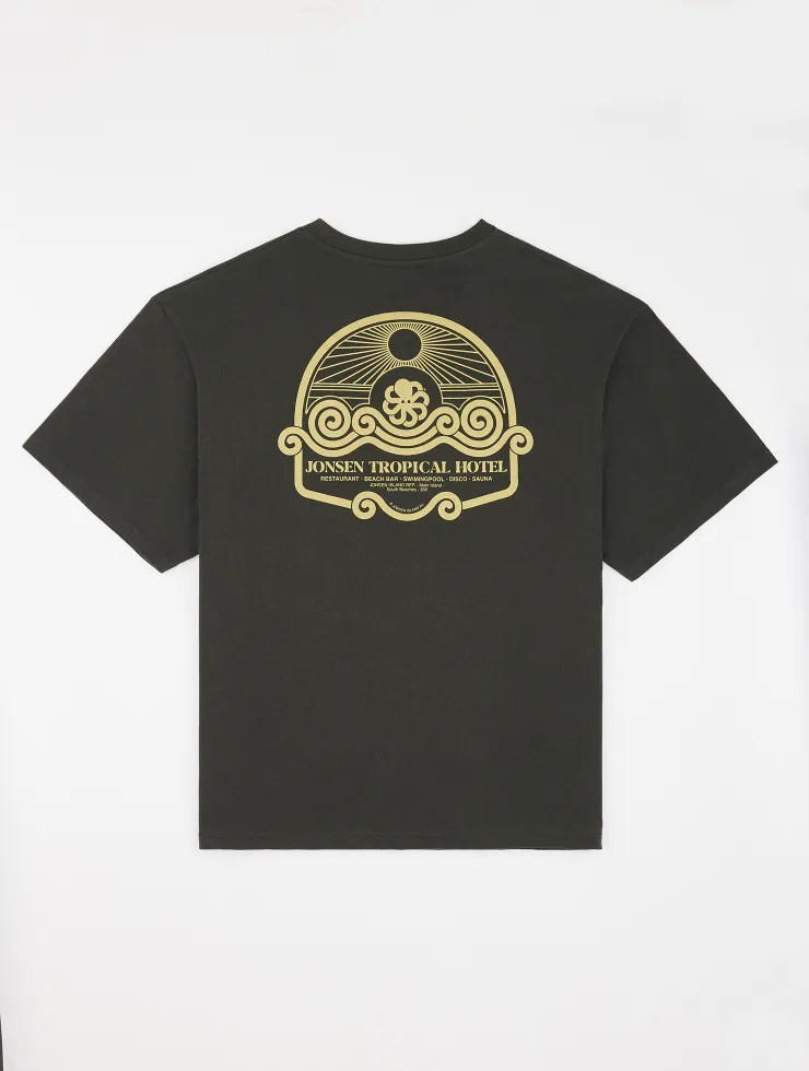 T-SHIRT CLASSIC TROPICAL HOTEL CARBON BLACK