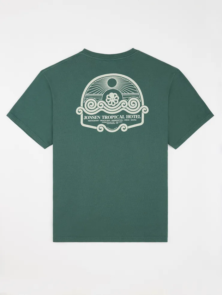 T-SHIRT CLASSIC TROPICAL HOTEL GREEN