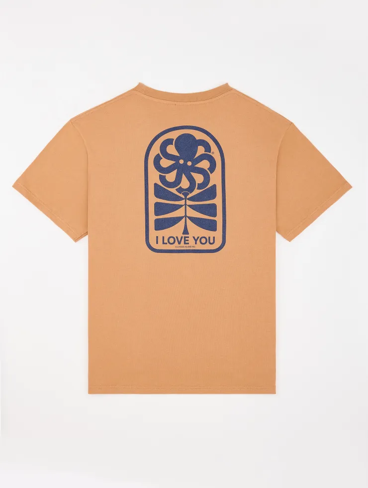 T-SHIRT CLASSIC FLOWER LOVE CARAMEL