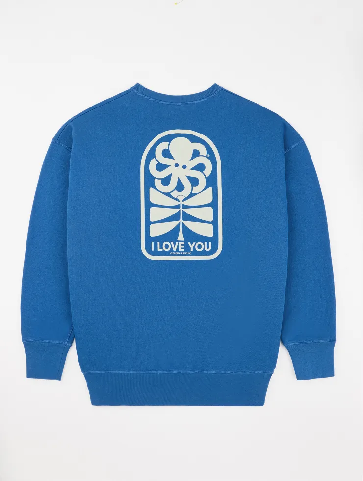 SWEAT SHIRT CLASSIC GUSTAVO FLOWER LOVE BLUE