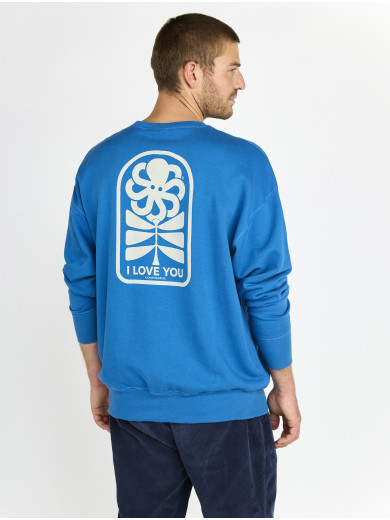 SWEAT SHIRT CONFORT GUSTAVO FLOWER LOVE BLUE