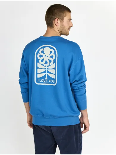 SWEAT SHIRT CONFORT GUSTAVO FLOWER LOVE BLUE