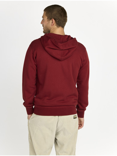 ZIP-UP HOODED SWEATSHIRT "MORE COOL" IN SYRAH COLOR