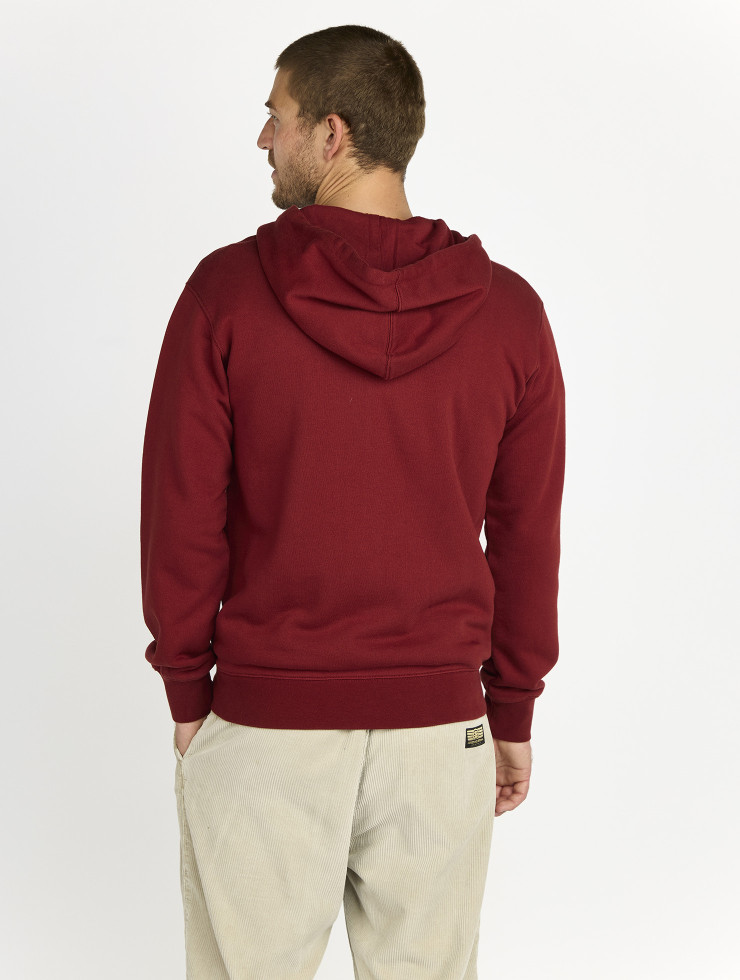 ZIP-UP HOODED SWEATSHIRT "MORE COOL" IN SYRAH COLOR