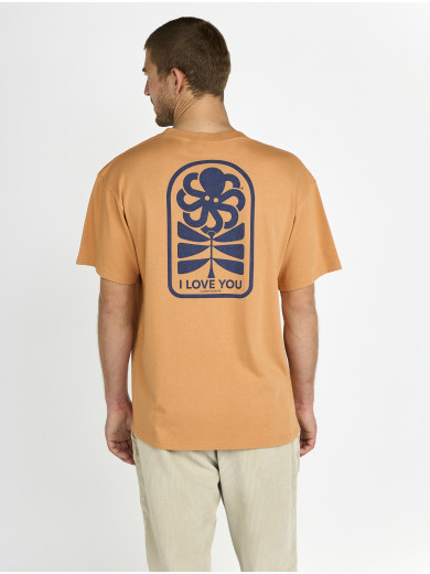 COMFORT FLOWER LOVE CARAMEL T-SHIRT