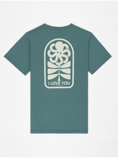 T-SHIRT CLASSIC FLOWER LOVE GREEN