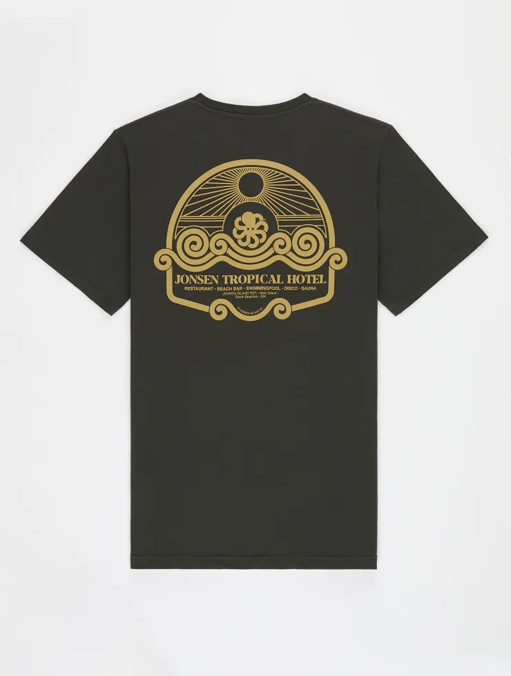 T-SHIRT CLASSIC TROPICAL HOTEL CARBON BLACK