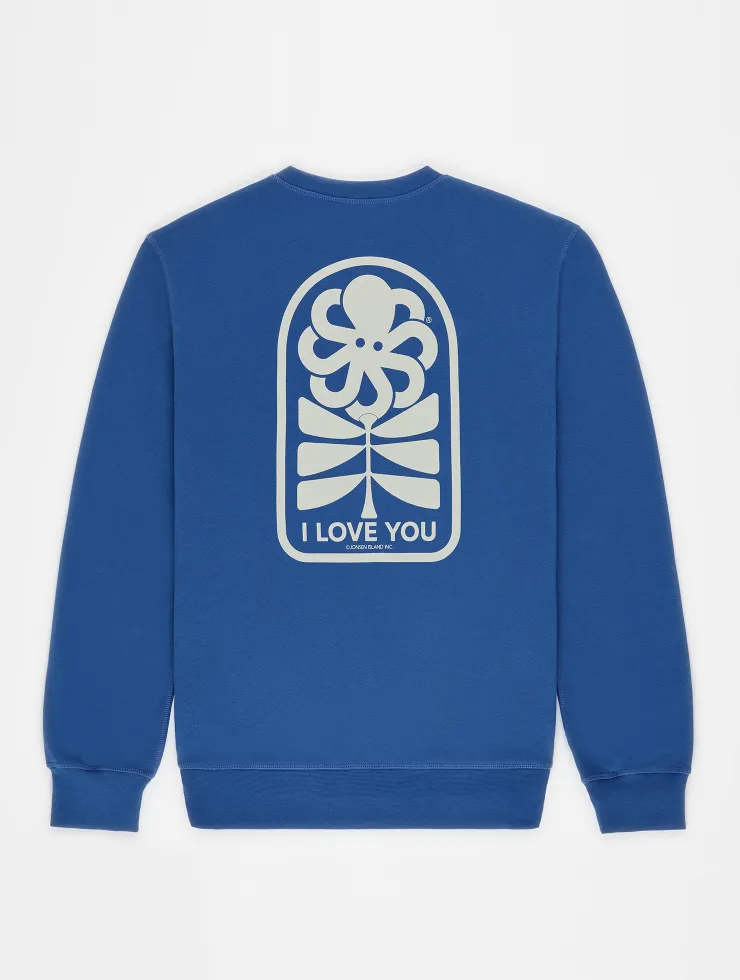 SWEAT SHIRT CLASSIC GUSTAVO FLOWER LOVE BLUE