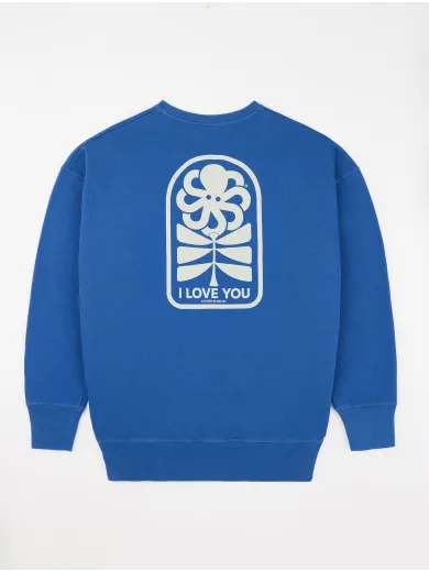 SWEAT SHIRT CONFORT GUSTAVO FLOWER LOVE BLUE