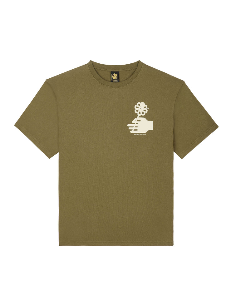 T-SHIRT CONFORT FLOWER LOVE IVY GREEN