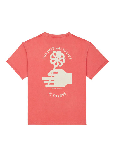 T-SHIRT CONFORT FLOWER LOVE RED FADE OUT