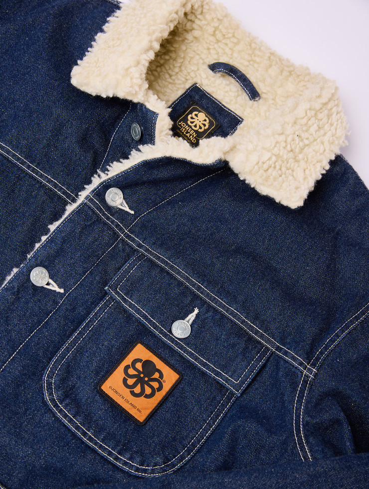 VESTE SHERPA JEAN RISA DENIM BRUT