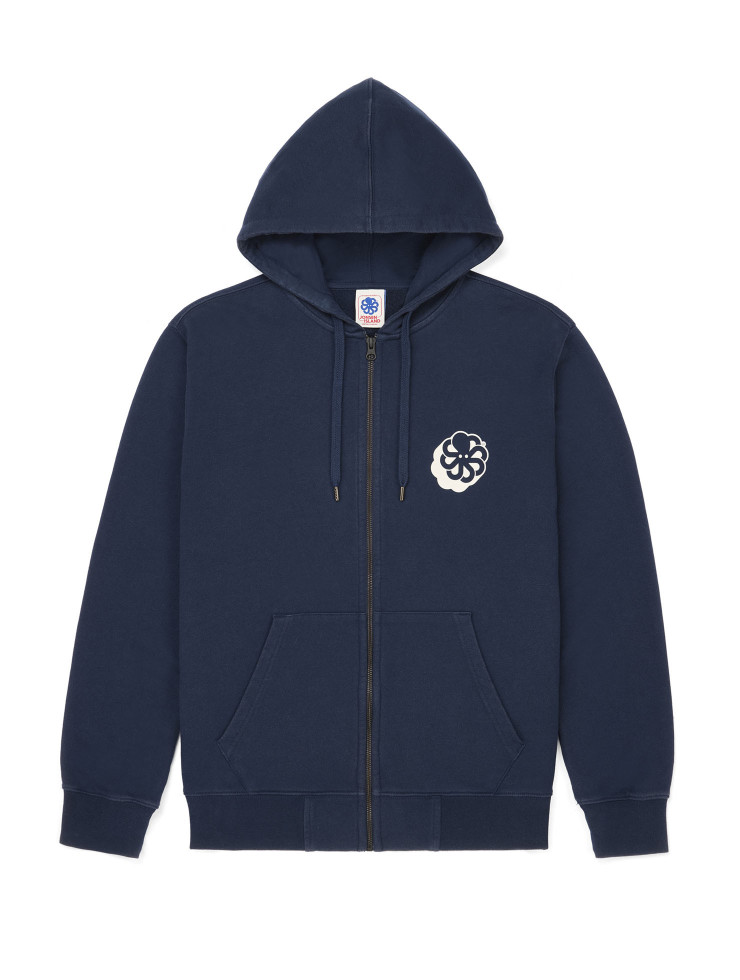 SWEAT HOODIE ZIPPE BIG 3D NAVY
