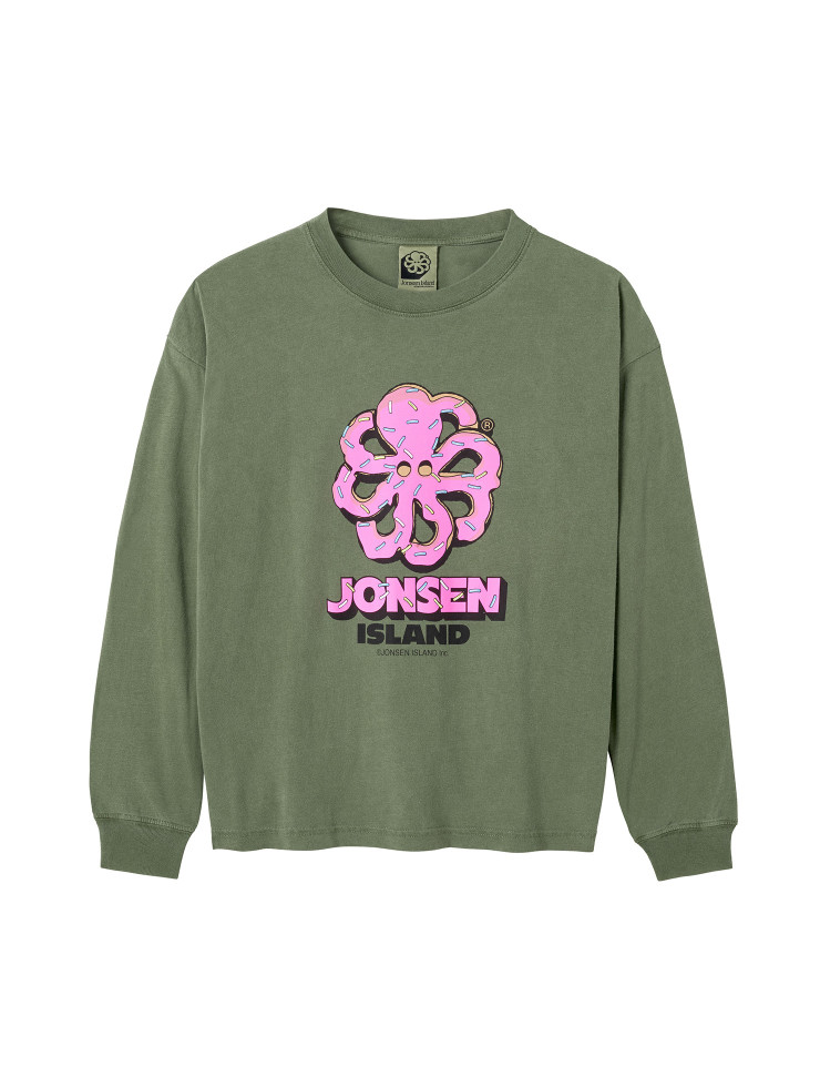 T-SHIRT LONG SLEEVES KID BIG DONUT GREEN