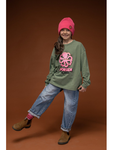 T-SHIRT LONG SLEEVES KID BIG DONUT GREEN