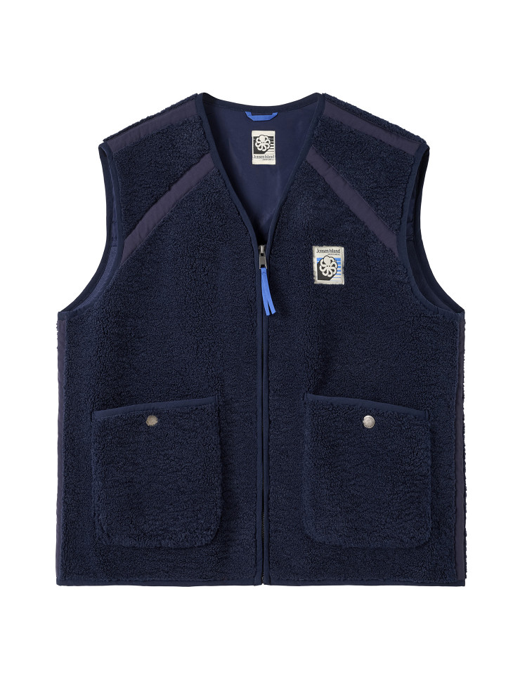 SHERPA GILET  BIANCA NAVY