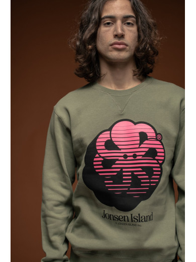 SWEAT-SHIRT CLASSIC BIG 3D LINES KAKI